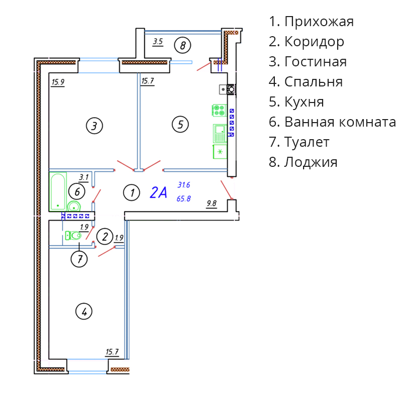 Квартира №30 на ул. Ульянова 2а