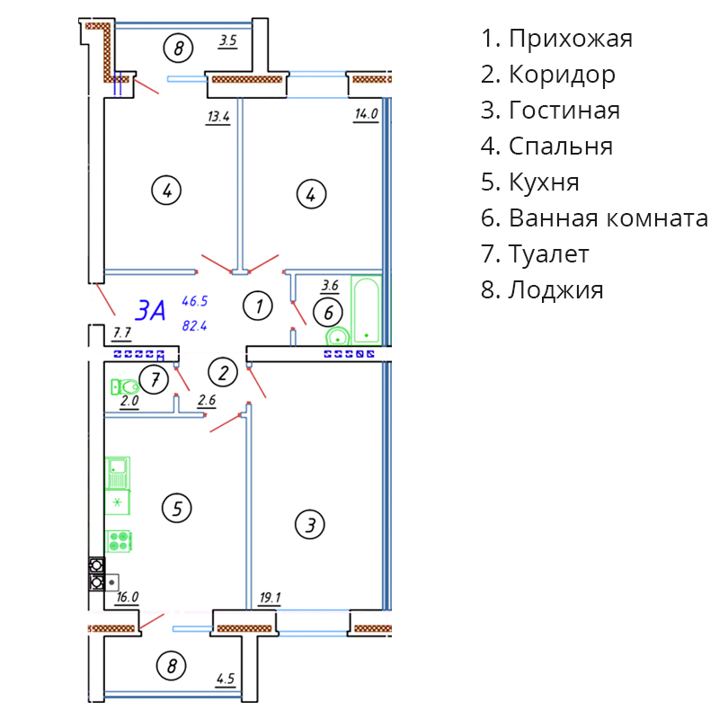 Квартира №16 на ул. Ульянова 2а